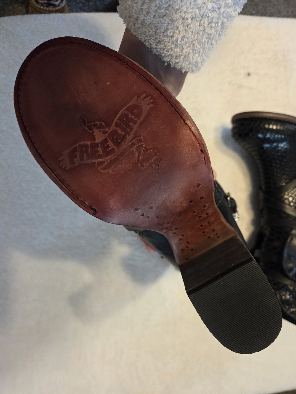 Nwt FREEBIRD BAKER HEELED BOOTS BLACK LEATHER - Size 10 - Picture 6 of 8